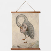 不思議に奇妙なアンティーク神話の鳥 吊り下げ型タペストリー (正面)