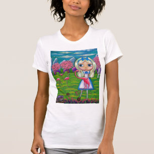 不思議の国およびフラミンゴのアリス Tシャツ