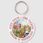 不思議の国でアリスは花のしゃべりにふれる キーホルダー (正面)