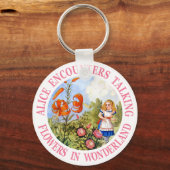 不思議の国でアリスは花の喋りに出会う キーホルダー (正面)