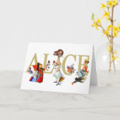 不思議の国と友人のアリス カード (黄色い花)