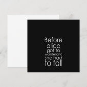 不思議の国にアリスが辿り着く前、彼女は落下しなければならなかった 招待状 (正面/裏面)
