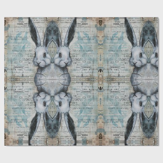 不思議の国のお洒落うさぎ世界のアリス ラッピングペーパー (フラット)