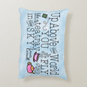 不思議の国のお洒落な茶Carrollの引用文のアリス アクセントクッション (裏面(縦))