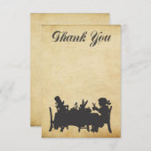 不思議の国のお茶会のサンキューカードのアリス ノートカード (正面/裏面)