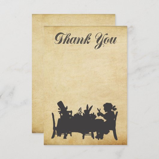 不思議の国のお茶会のサンキューカードのアリス ノートカード (正面/裏面)