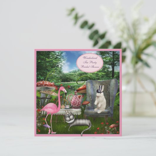 不思議の国のお茶会のブライダルシャワーのアリス 招待状 (スタンド正面)