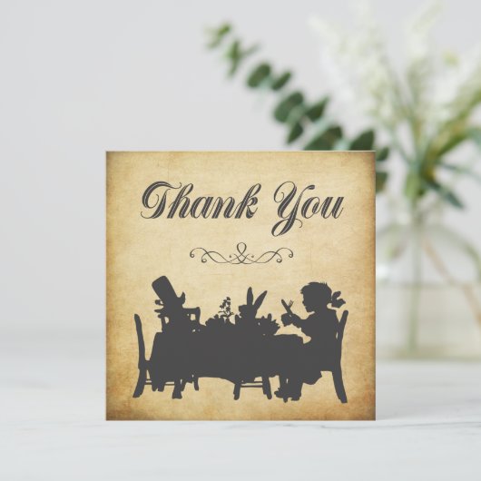 不思議の国のお茶会のヴィンテージアリスは感謝していしています サンキューカード (スタンド正面)