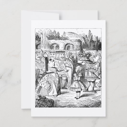 不思議の国のお茶会の誕生日のクラフトアリス 招待状 (正面)