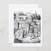 不思議の国のお茶会の誕生日のクラフトアリス 招待状 (正面/裏面)