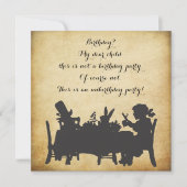 不思議の国のお茶会の誕生日のヴィンテージアリス 招待状 (正面)