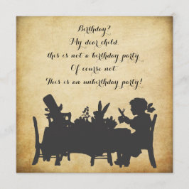 不思議の国のお茶会の誕生日のヴィンテージアリス 招待状