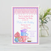 不思議の国のお茶会の誕生日の招待状 招待状 (スタンド正面)