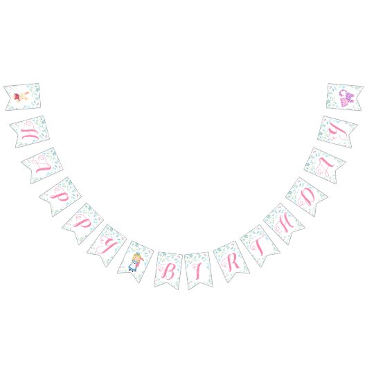 不思議の国のお茶会の誕生日の旗のアリス バンティングフラッグ (全)