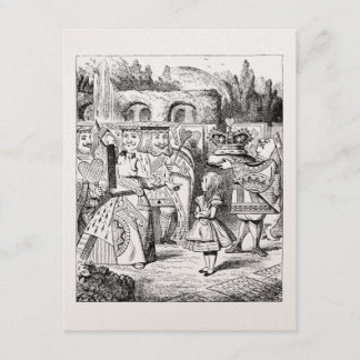 不思議の国のお茶会の誕生日の金ゴールドアリス 招待状