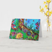 不思議の国のかたつむり カード (黄色い花)