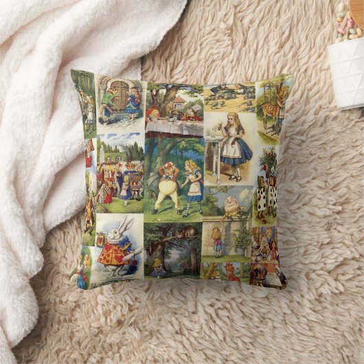 不思議の国のそして姿見を通したアリス クッション (ブランケット)
