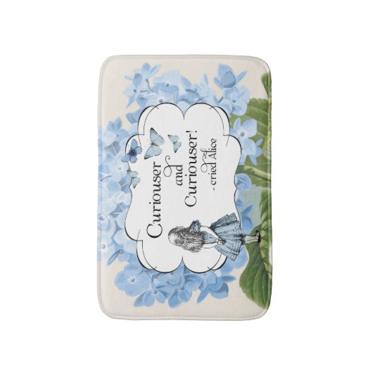 不思議の国のより好奇心が強いアジサイのBathの敷物のアリス バスマット (正面縦)