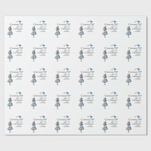 不思議の国のより好奇心が強い蝶包むことのアリス ラッピングペーパー (フラット)