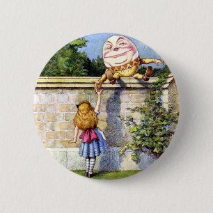 不思議の国のアリスおよびHumpty Dumpty 缶バッジ