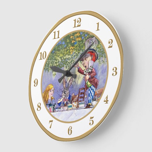 不思議の国のアリスからの帽子屋のお茶会 ラージ壁時計 (傾斜)