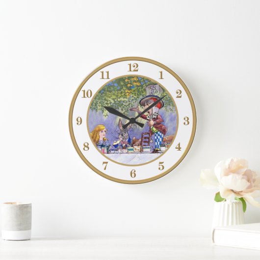 不思議の国のアリスからの帽子屋のお茶会 ラージ壁時計 (ホーム)