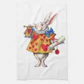 不思議の国のアリスからの白いウサギ キッチンタオル (縦)