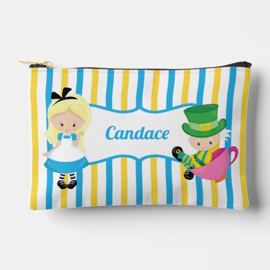 不思議の国のアリスかわいいパーソナライズされた女の子 アクセサリーポーチ (正面)