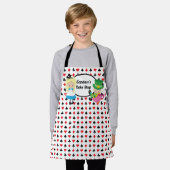 不思議の国のアリスかわいいパーソナライズされた黒レッド エプロン (着用した状態)