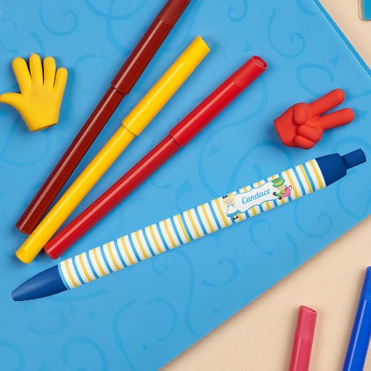 不思議の国のアリスかわいい子どもブックブルーイエロー 黒ボールペン