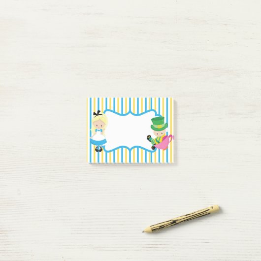 不思議の国のアリスかわいい子どもbookラバーブルー ポストイット (デスク上)