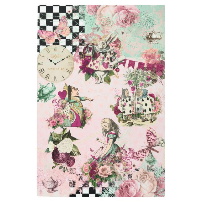 不思議の国のアリスかわいい メタルプリント (正面)