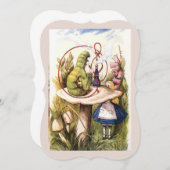 不思議の国のアリスが毛虫のヴィンテージに出くわす 招待状 (正面/裏面)