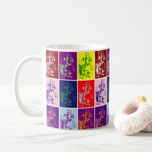 不思議の国のアリスが私の芸術をポップ・アートの飲む コーヒーマグカップ (ドーナツ)