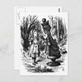 不思議の国のアリスが赤の女王チェスの駒に出合う ポストカード (正面/裏面)