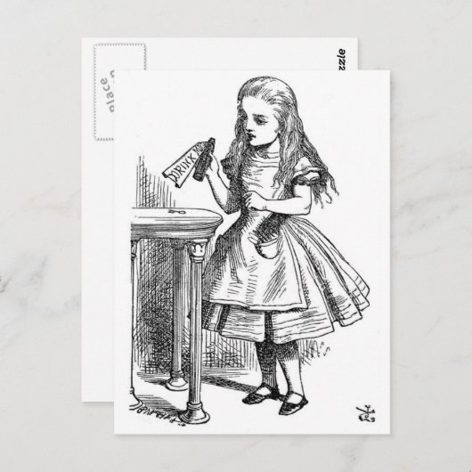 不思議の国のアリスが飲んでくれ ポストカード (正面/裏面)