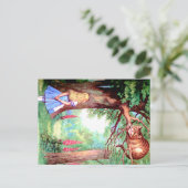 不思議の国のアリスそしてチェシャー猫 ポストカード (スタンド正面)