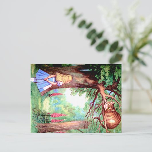 不思議の国のアリスそしてチェシャー猫 ポストカード (スタンド正面)