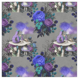 不思議の国のアリスといもむしとバラ ファブリック