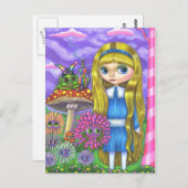 不思議の国のアリスといもむし葉書 ポストカード (正面/裏面)