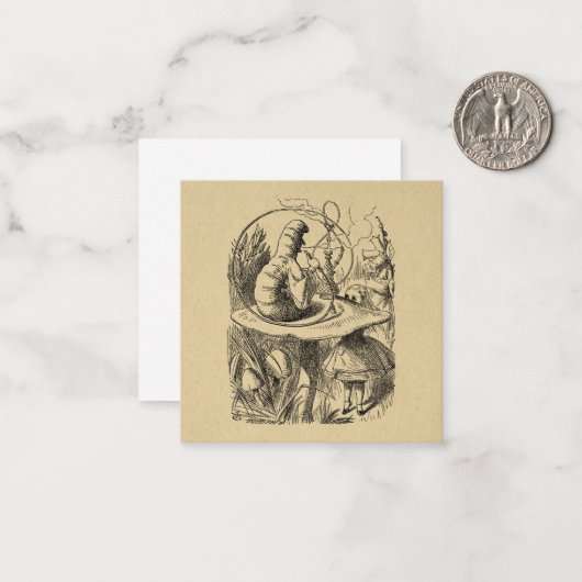 不思議の国のアリスといもむし ノートカード (正面/裏面インサイチュ)