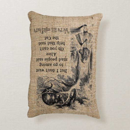 不思議の国のアリスとアリスを一緒にチェシャ猫 アクセントクッション (裏面(縦))