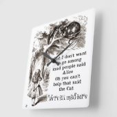 不思議の国のアリスとアリスを一緒にチェシャ猫 スクエア壁時計 (傾斜)