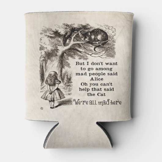 不思議の国のアリスとアリスを一緒にチェシャ猫 缶クーラー (正面)