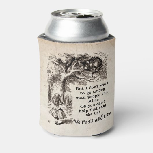 不思議の国のアリスとアリスを一緒にチェシャ猫 缶クーラー (缶裏面)