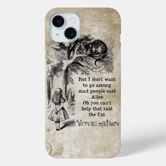 不思議の国のアリスとアリスを一緒にチェシャ猫 Case-Mate iPhoneケース (裏面)
