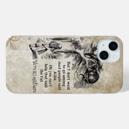 不思議の国のアリスとアリスを一緒にチェシャ猫 Case-Mate iPhoneケース (裏面 (横))