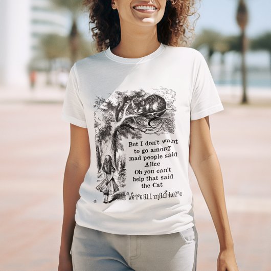不思議の国のアリスとアリスを一緒にチェシャ猫 Tシャツ
