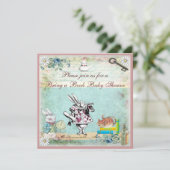 不思議の国のアリスとチェシャ猫のベビーシャワー 〜絵本を持ってこよう〜 招待状 (スタンド正面)