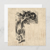 不思議の国のアリスとチェシャ猫 招待状 (正面/裏面)